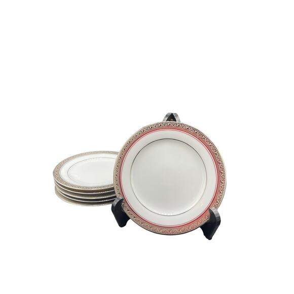 Set of 6 VTG Legendary by Noritake Philippines Crestwood 4166 bread Plates - Picture 1 of 5